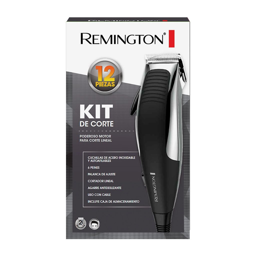 Remington kit cortadora de cabello 12 piezas cromada HC1080A-110F - 1