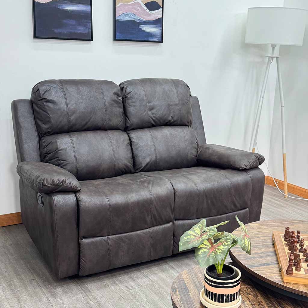 Sofa Doble Reclinable Cafe