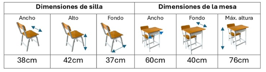 Pupitre escolar con Plywood