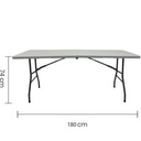 Mesa plegable tipo valija para 6 personas