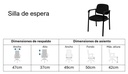 Silla de espera con descansabrazos 