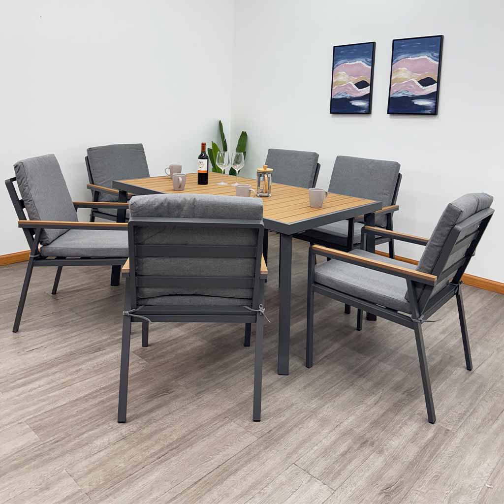  Juego de Comedor 6 Sillas Aluminio