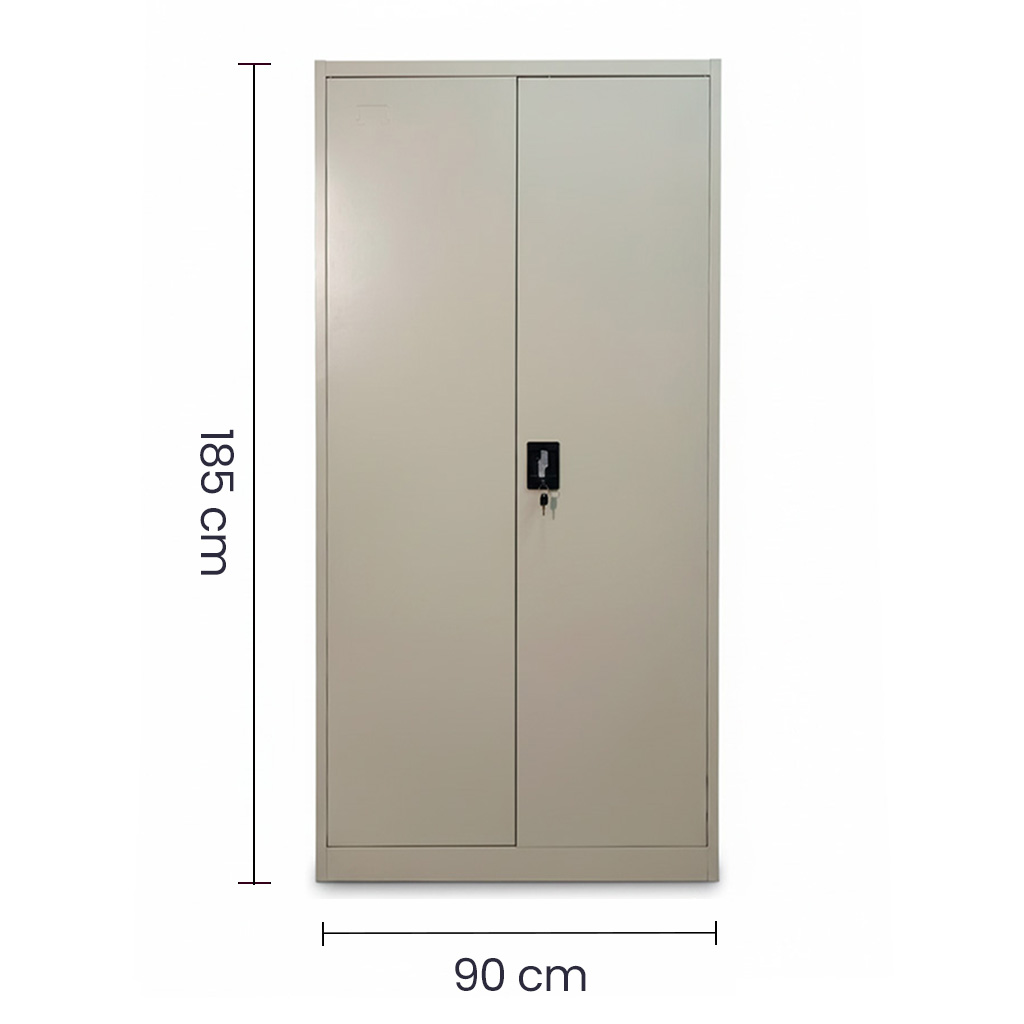Armario metálico beige de 2 puertas