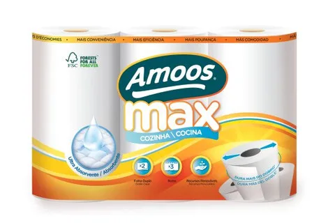 Amoos toalla de cocina MAX 3 pack 90 hjs dobles ( 22 mtrs) paq x 7 - C622202 - 1
