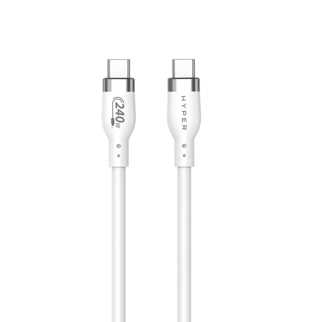 Targus cable de carga hyper USB-C 2.0  silicona 240W 3.3' blanco - HJ4001WHGL - 1