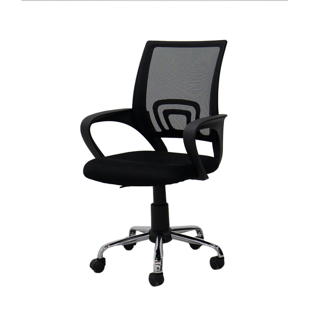 SILLA SEMI EJECUTIVA MALLA NEGRA