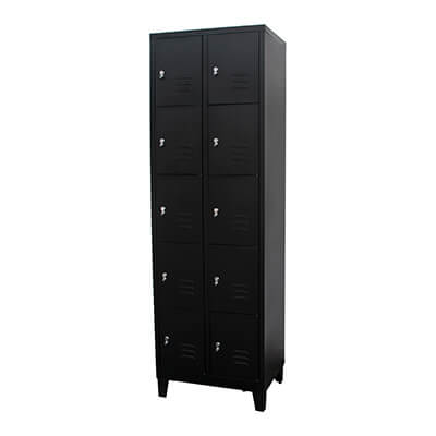 Locker metálico de 10 compartimientos con aldabas y ventilación
