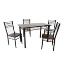 COMEDOR 4 SILLAS METAL/MADERA