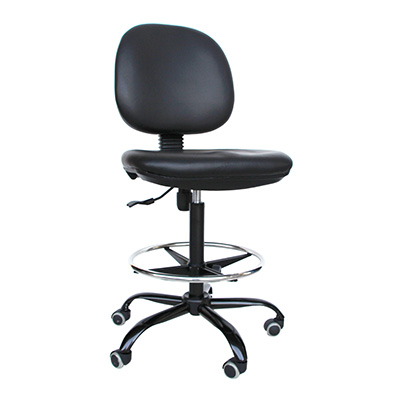Silla de cajero en vinil negro