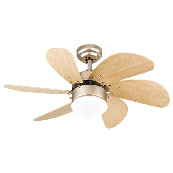[TK-VT-03] VENTILADOR TURBO SWIRL ALUMINIO CEPILLADO 6 ASP. 30" 1L E27 WESTINGHOUSE
