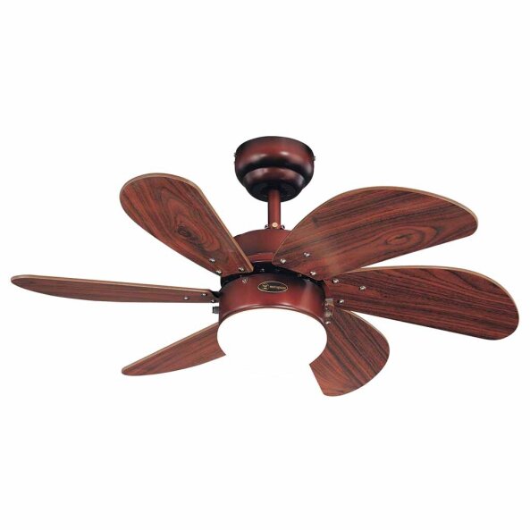 [TK-VT-04] VENTILADOR TURBO SWIRL BRONCE RUSTICO 6 ASP. 30" 1L E27 WESTINGHOUSE