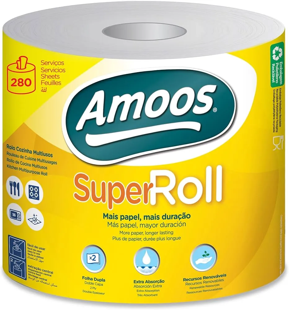 [DTF-AM00029] Amoos toalla mayordomo super roll doble hoja 280 h paq 6 und J627003.4