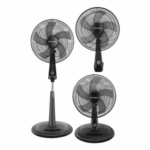 VENTILADOR PEDESTAL 16" 3 EN 1 NEGRO WESTINGHOUSE