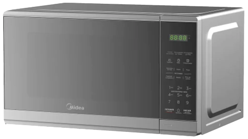 [DTF-MD00012] Midea Microondas 0.7 pies puerta con acabado espejo Gabinete Gris MMDF07S2MG