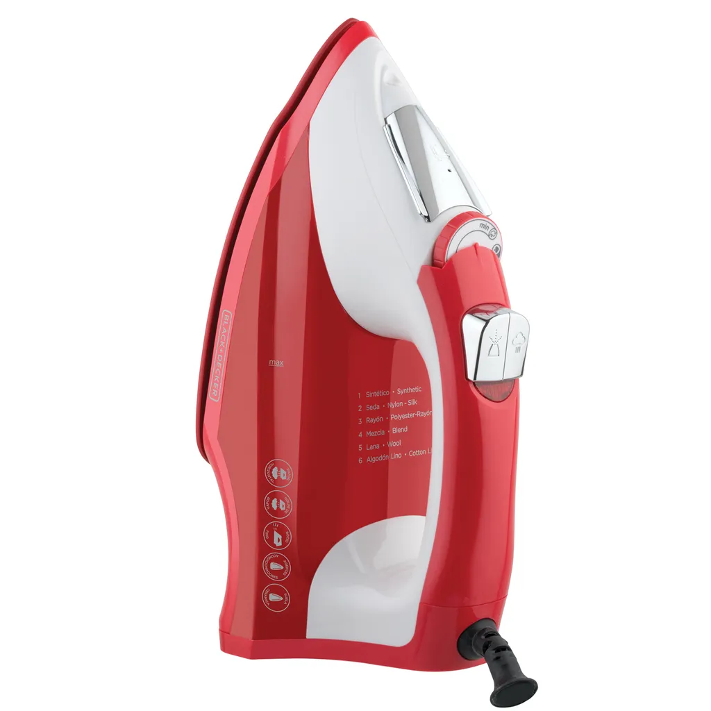 Black + Decker plancha de vapor ceramica anti-adherente light easy roja IR1865