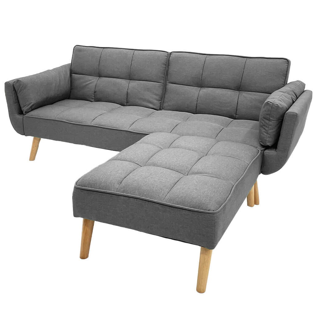 [TK-SF-50] SOFÁ CAMA C/PIECERO TELA LINO GRIS