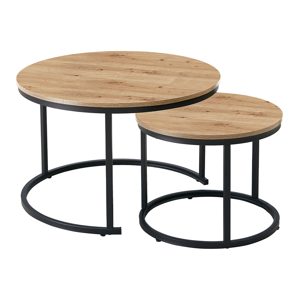 [TK-MS-54] SET 2 MESAS CENTRO 70CMX45.5CM NATURAL