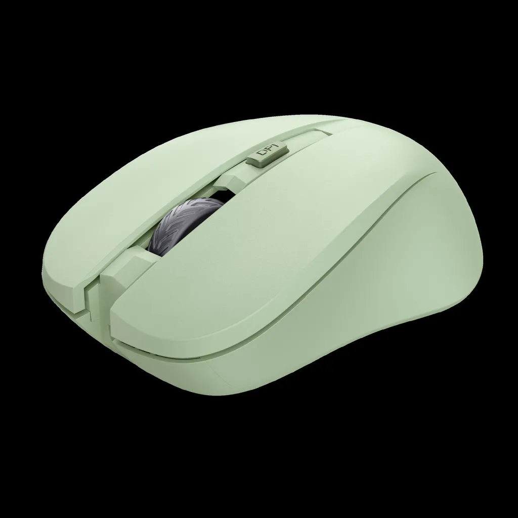 Trust mouse inalambrico eco  color verde claro silencioso - 25042