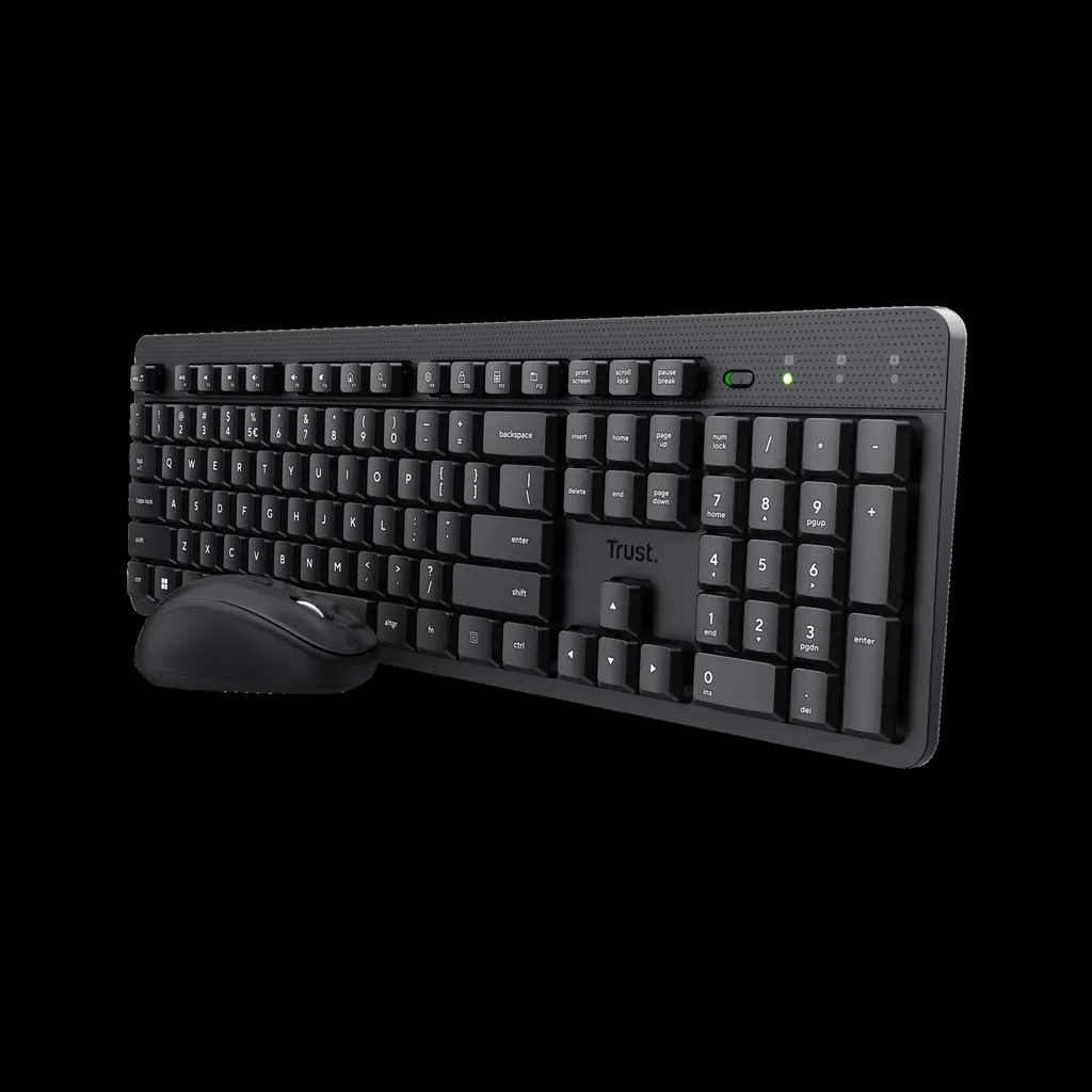 Trust combo teclado y mouse inalambrico silencioso  Ody II en ingles - 25018