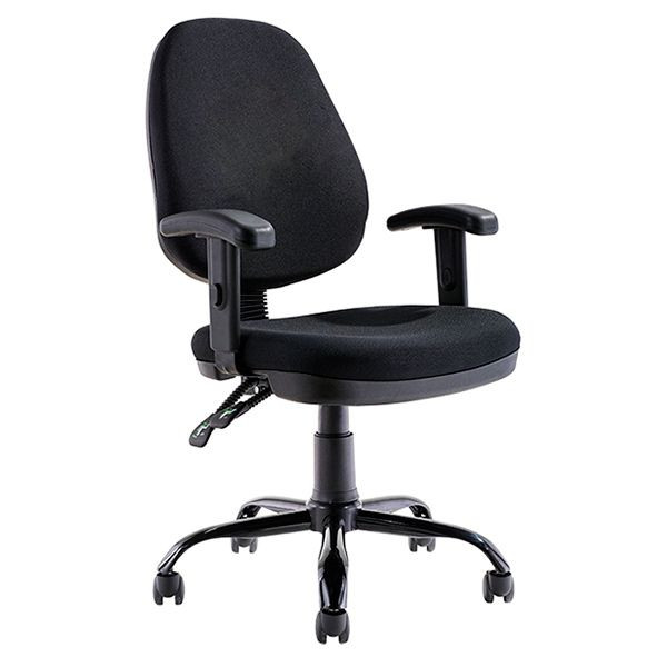 Silla de oficina secretarial en tela con brazos ajustables