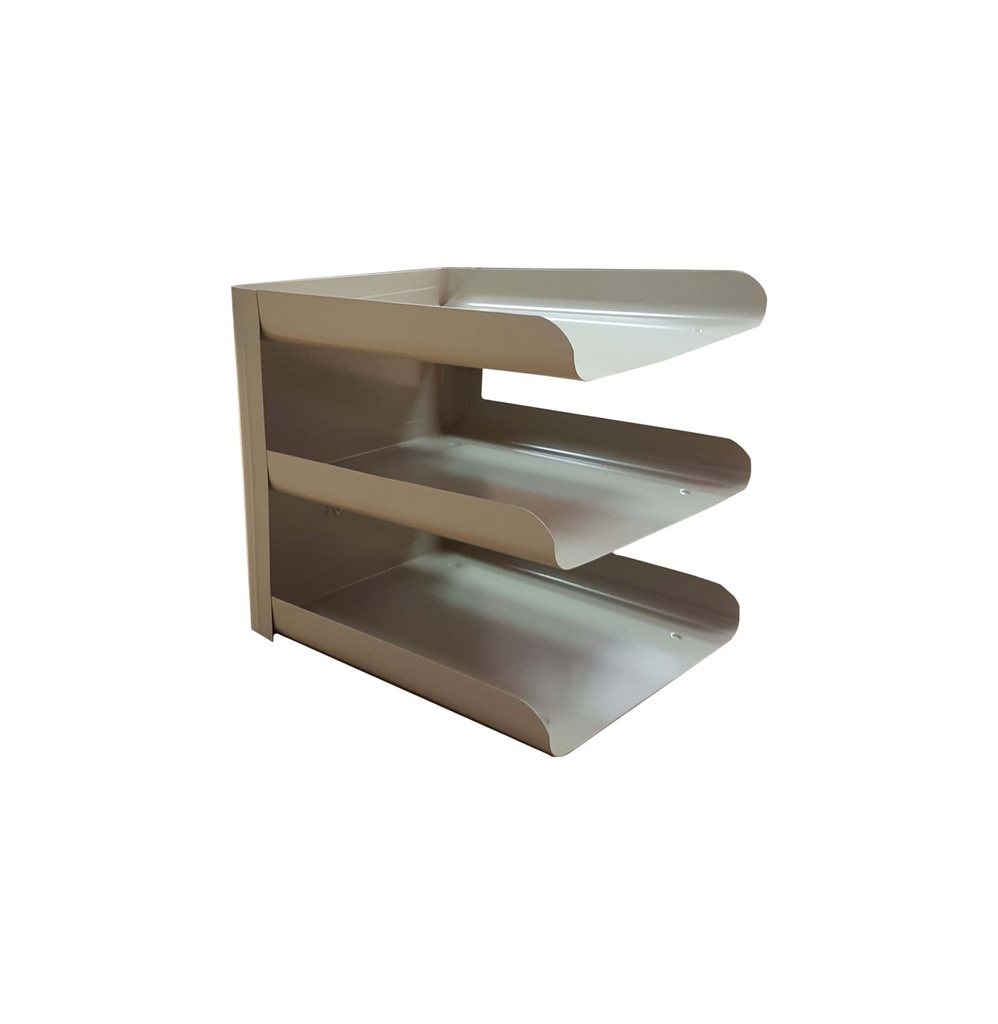 [MSO-PM-401-BG] Papelera metálica de 3 niveles (Beige)