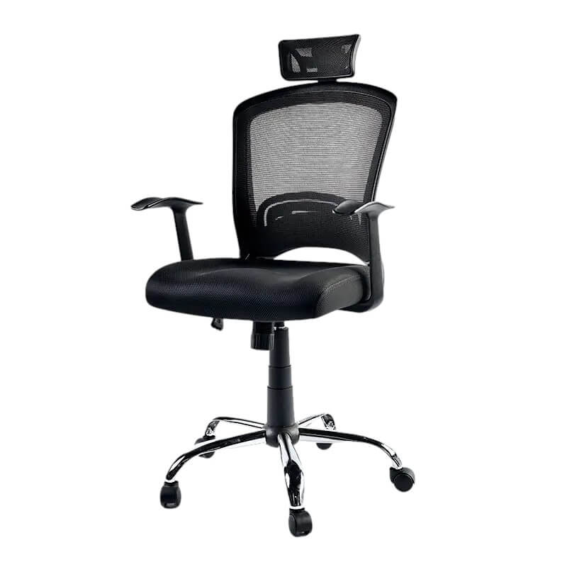 Silla ejecutiva con cabecera y brazos fijos