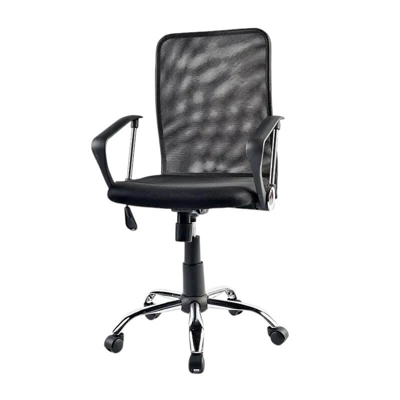 Silla semiejecutiva en malla con base cromada