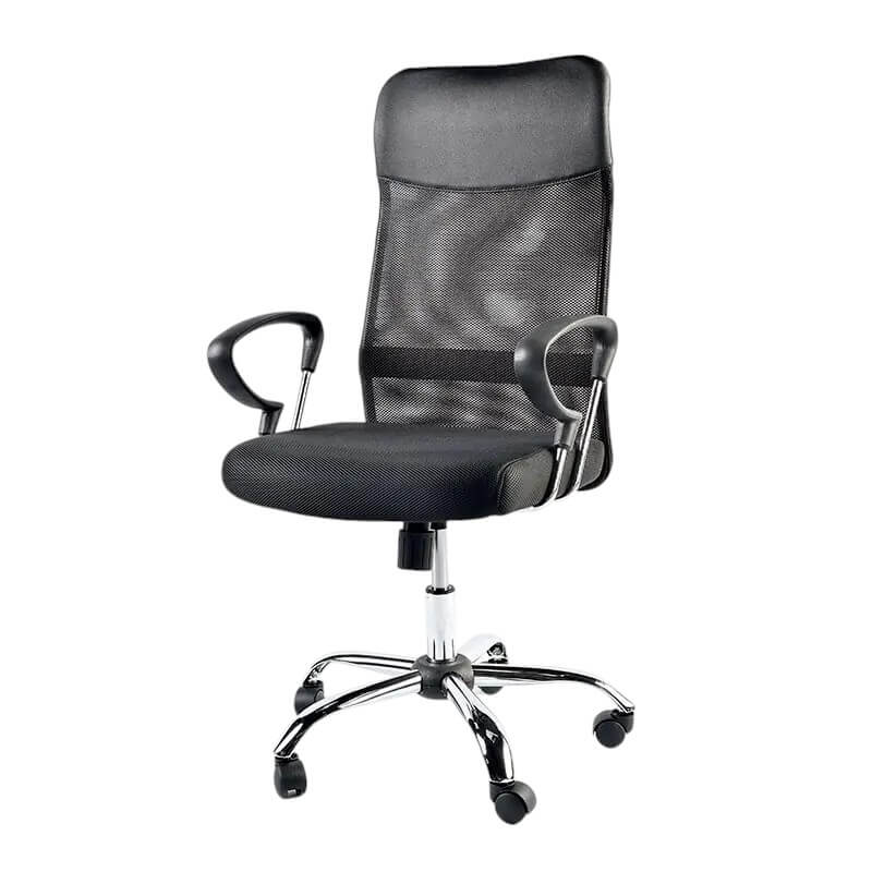 Silla ejecutiva ergonómica en malla negra