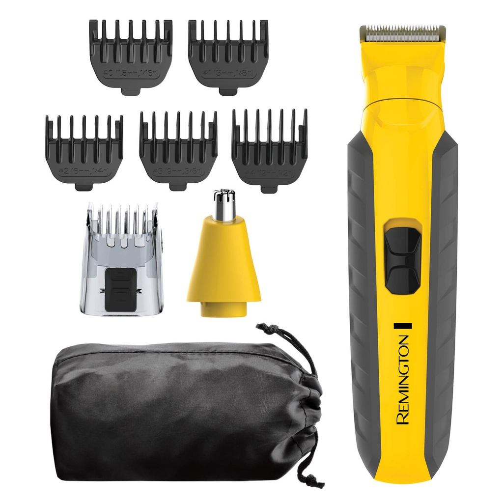 [DTF-BD00359] Remington recortadora de barba, bigote, nariz y oidos inalambrica recargable indestructible amarillo - PG6855A-110F