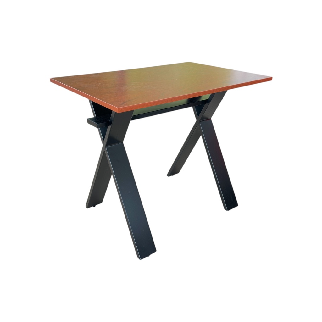 Mesa rectangular base metálica en X