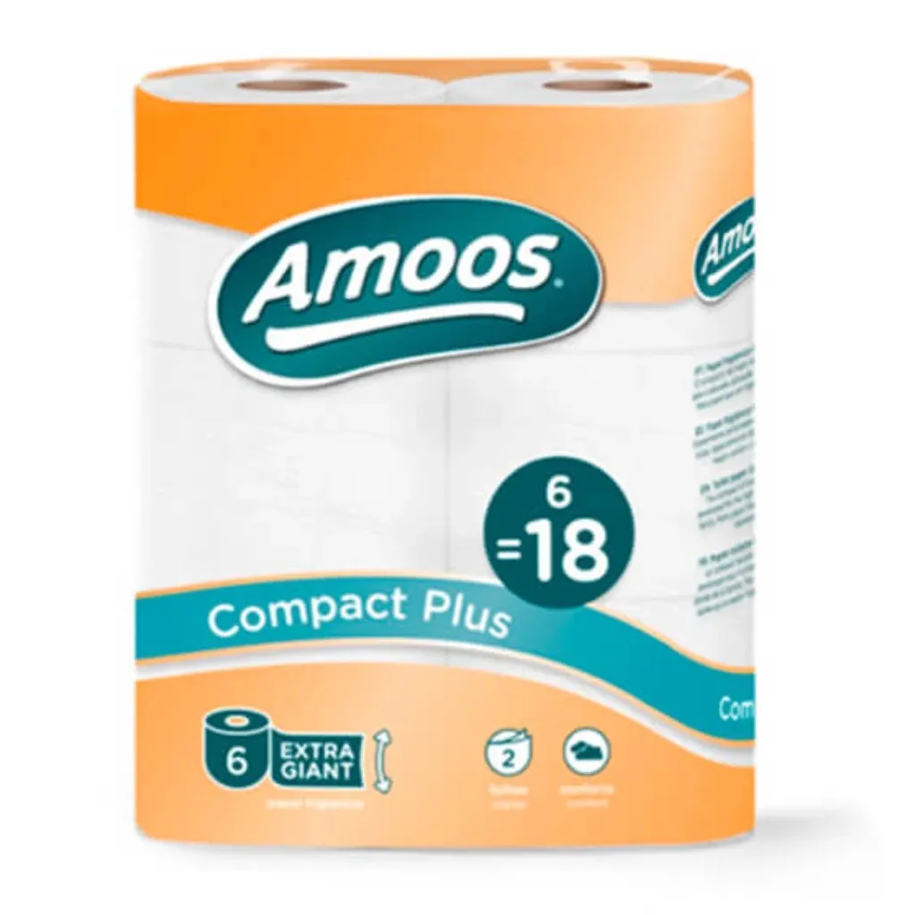 [DTF-AM00017] Amoos papel higienico compac pluss 400 hojas dobles paq 6 rollos bulto 7 paq - H624828