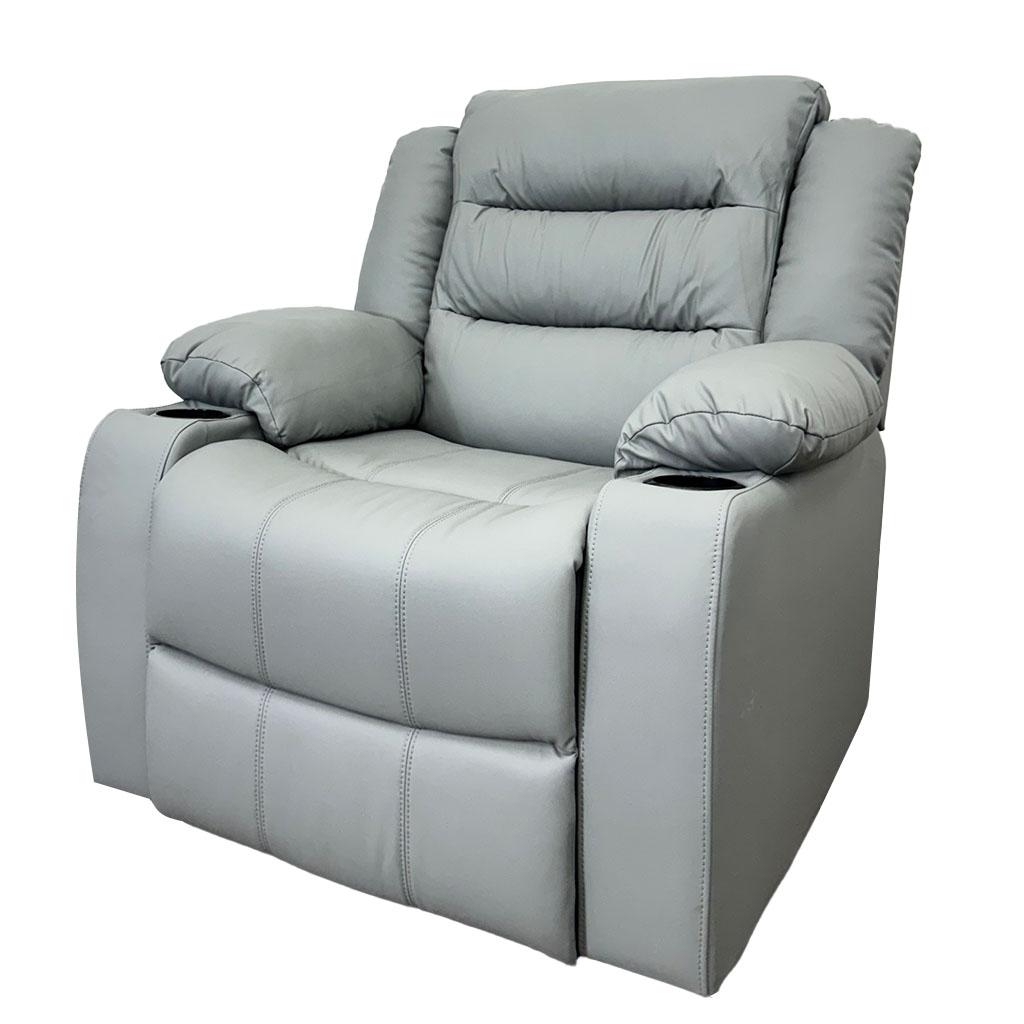 [TK-SF-77] SILLON RECLINABLE VINILO ANTIRAYADURAS GRIS