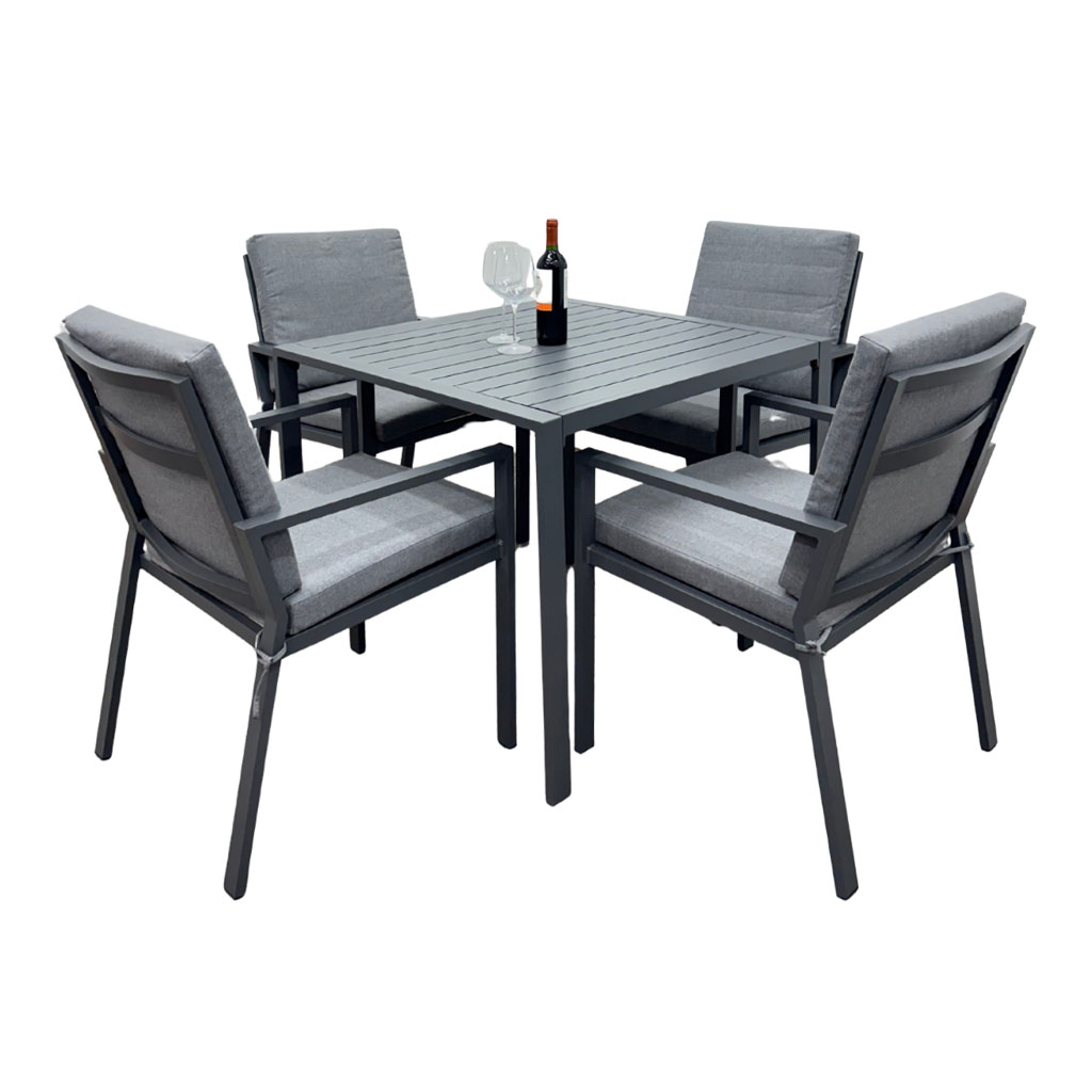 [TK-CM-09] COMEDOR 4 SILLAS ALUMINIO