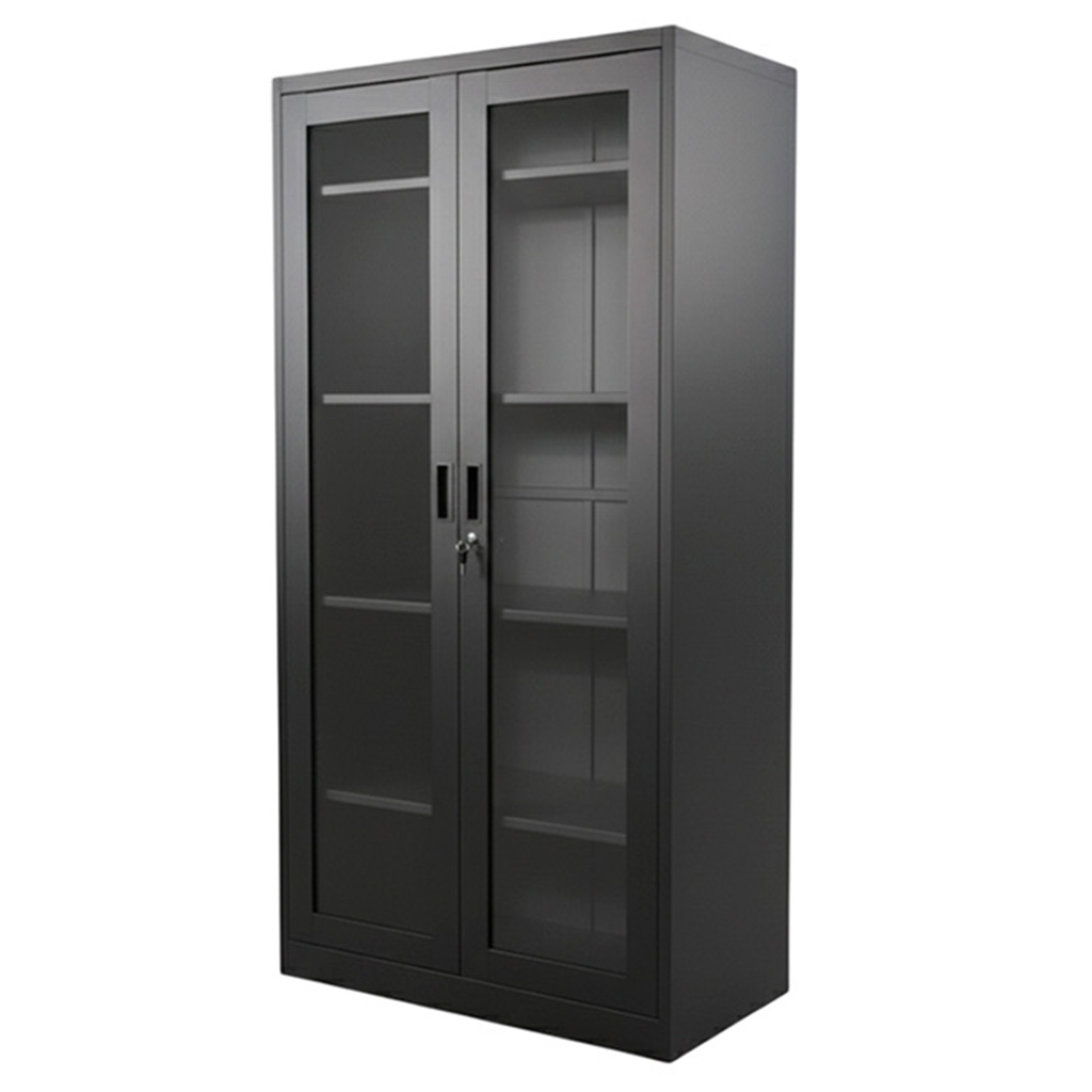 ARMARIO 2 PUERTAS C/VIDRIO NEGRO
