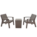 2 SILLAS+MESA PLASTICA MARRON CHOCOTERRA