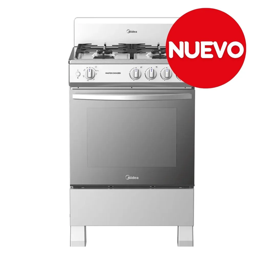 Midea Cocina De gas de 24" 4 quemadores Plateado MGS24FS1BIABG