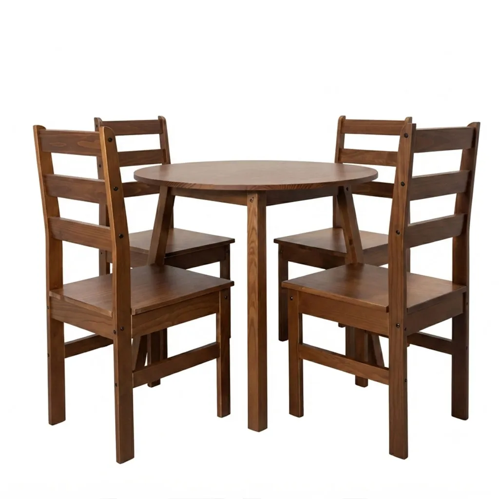 COMEDOR RED. 4 SILLAS MADERA PINO